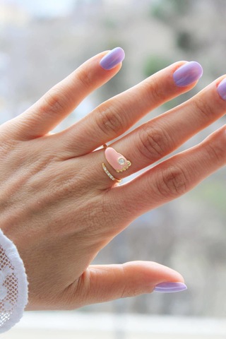 Niki Aksesuar Pudra Renk Ayarlanabilir Bebek Ayağı Yüzük Pudra