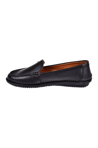 Beety %100 Deri Comfort Kadın Babet Bee-228 Siyah Siyah