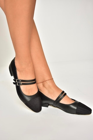 Fox Shoes U725512109 Siyah Kadın Babet Siyah
