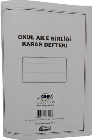 Okul Aile Birliği Karar Defteri 100 Yap