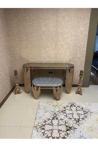 Ekgconcept Piyano Model Gold Dresuar Ve Puf Gold