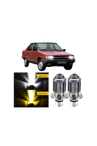 Renault 9-11 Broadway Fairway Spring Flash Tüm Kasalar İçin Uyumlu Mercekli Far Ampulü Led X Çift Renk Sarı-beyaz LED Far 56079647