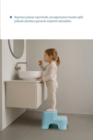Babyjem Kaydırmaz Bebek Katlı Basamağı Soft Mavi