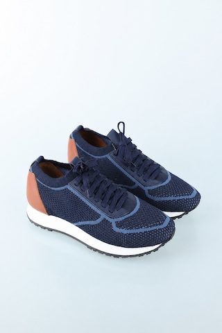 Bisse Lacivert Deri Sneaker Nubuk Ayakkabı Ayk25y25006 D39
