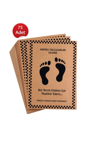 Kraft Araç Araba Oto Paspas Kağıdı Baskılı 75 Adet 35x50 Cm