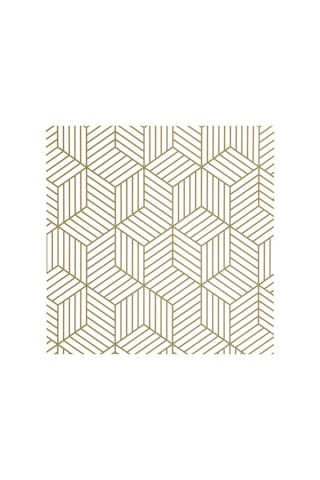 Altın Ve Beyaz Geometrik Altıgenler Soy Ve Yapıştır Duvar Kağıdı 17,7 X 393 Altın Çizgili Duvar Kağıdı Dekorasyonu