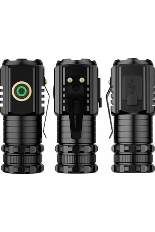 Ulzyvf Createtech Yürüyüşü Siyah Led Kamp Feneri, Dayanıklı Alüminyum Dk, Mini Mıknatıslı Güçlü Fener, Siyah