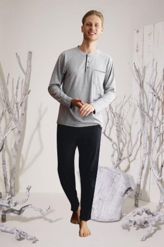 Kly Battal Uzun Kollu Pamuk Pijama Takım 9111