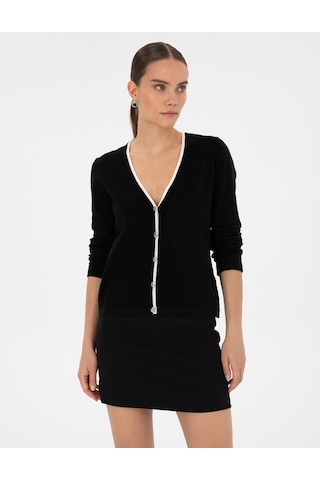 Pierre Cardin Kadın Siyah Hırka Triko 50310986-vr046 Siyah