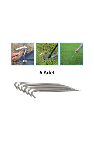 Madfox Skewer C-kafa Çadır Kazığı 18cm 6pcs Açık Bej