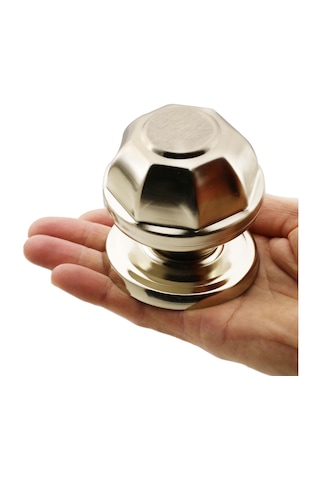 Sekizgen Niken Saten Kapı Tokmağı Topuzu Kolu Metal Tokmak
