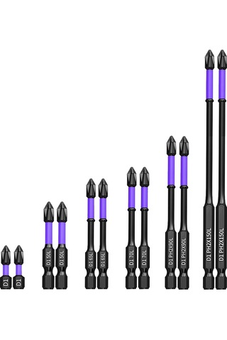 Xurunkeji 12 Adet Geliştirilmiş Yüksek Sertlik Ve Güçlü Manyetik Matkap Ucu, Kaymaz Ve Darbeye Dayanıklı Uçlar Ve Tornavida Uçları