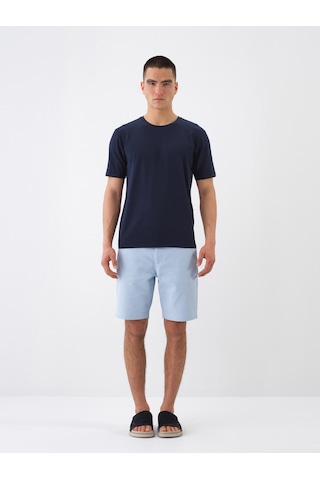 Xint Lacivert Pamuk Dokulu Slim Fit Tişört 502206