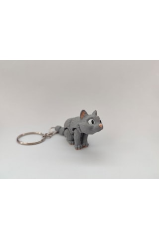 Sevimli Kedi Anahtarlık - 3d Baskı Özel Tasarım