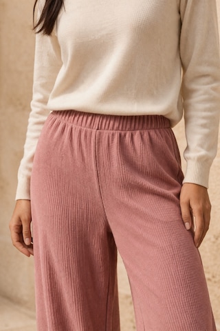 Ivoire Wear Kadın Beli Lastikli Bürümcük Pantolon Pembe
