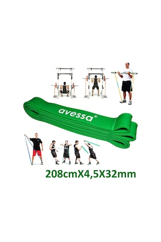 Nk Spor 1 Adet Direnç Lastiği 208cm X 3,5x32mm 7-9kg Latex Pilates Yoga Spor Egzersiz Fizik Yeşil
