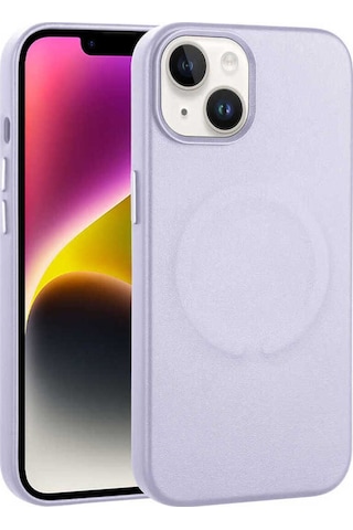 Apple Uyumlu iPhone 14 Plus Kılıf Pu Deri M-safe Wireless Şarj Özellikli Zore Derix Kapak Lila
