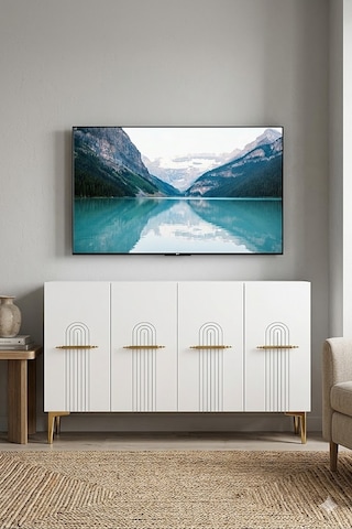 Ka1215bg İda Konsol Ve Tv Sehpası Beyaz-gold 120cm