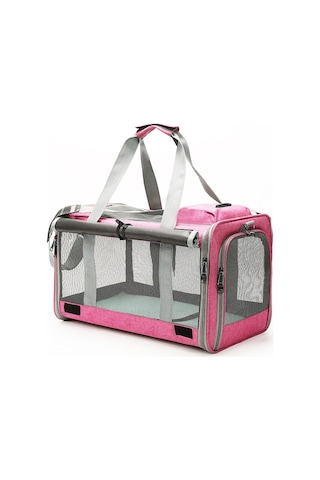 Hqgoodstore Yeni Evcil Hayvan Dışarı Taşınabilir Nefes Alabilen Katlanabilir Taşınabilir Büyük Kapasiteli İki Küçük Kedi Dış Çanta Pembe