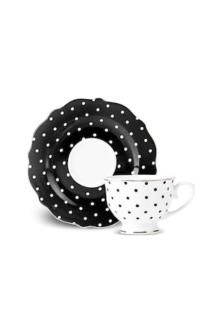 Karaca New Romantic Puantiyeli Çay Fincanı 220 ml Siyah