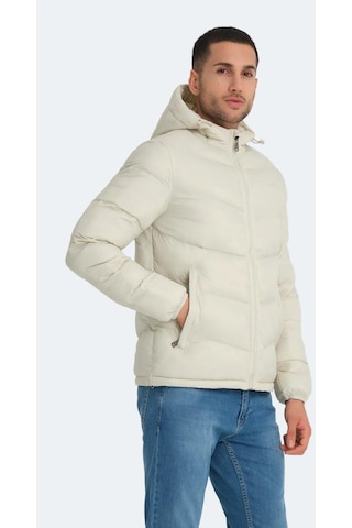 Slazenger World In Erkek Puffer Şişme Mont Kırık Beyaz Kırık Beyaz