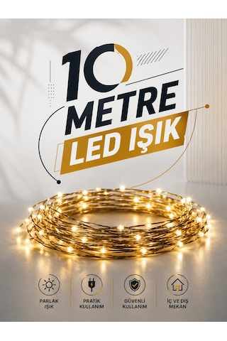 10 Metre Led Işık Gün Işığı Her Ortama Uygun Ampüllü Aklby-bsva58 Standart