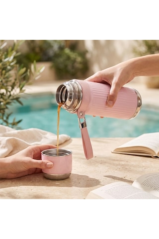 Jumbo Magic Pipetli Pembe Termos 850 Ml