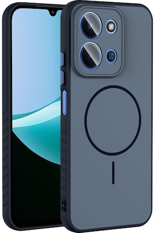 Redmi 15c Kılıf M-safe Şarj Özellikli Zore Tea Kapak - Siyah Siyah