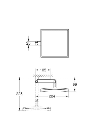 Grohe Selection Cube Krom Duvara Monte Makyaj Aynası