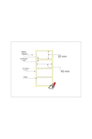20 X 40 Mm Termal Barkod Etiketi 1000 Li Tekli Diğer