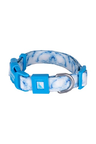 Swissplus Urban Paws Sky Marble Recycled Köpek Tasması - 25 Mm Beyaz - Mavi