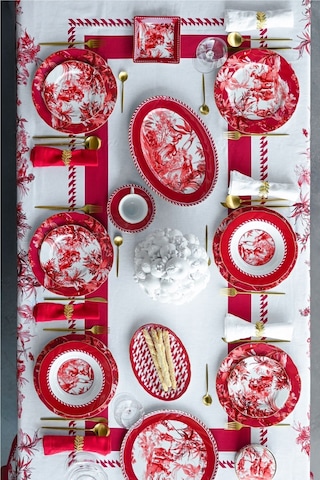 Le Rouge Oval Porselen Tabak 36x26 Cm Kırmızı