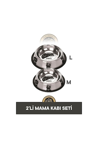 M-pets 2'li Çelik Mama Kabı M L