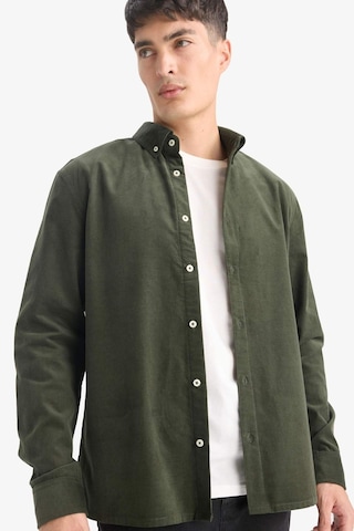 Defacto Regular Fit Polo Yaka Fitilli Kadife Uzun Kollu Gömlek E9024ax25wnkh444 Haki-kh444