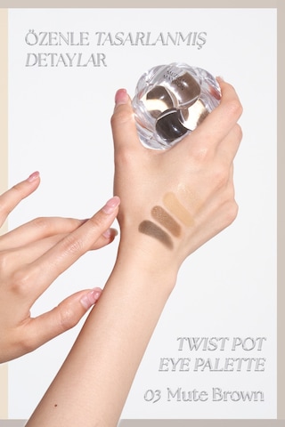4'lü Far Paleti + Mini Boy Icy Glow Set Muzıgae Mansıon Twist Pot Eye Palette 03 Mute Brown 32824617