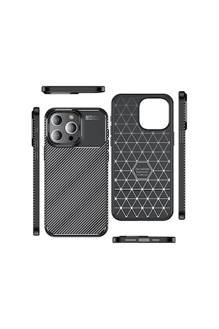 Samsung Galaxy Uyumlu M31s Kılıf Karbon Desenli Şık Negro Premium Silikon Kapak Siyah