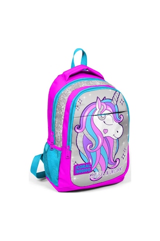 Coral High Pembe Unicorn Kız Çocuk İlkokul Çantası ve Kalemlik Se