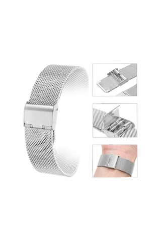 26Mm Saat Kordonu Çelik Hasır Silver 1.Kalite Örgü Kordon