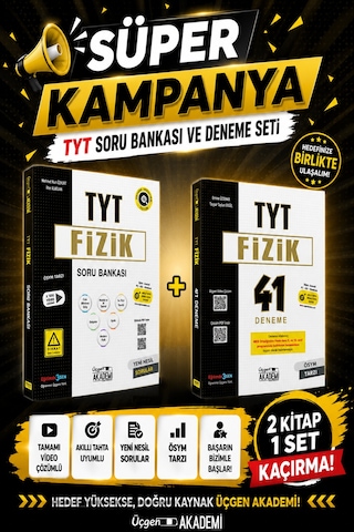 Üçgen Akademi Süper Kampanya Tyt Fizik Soru Bankası + 41 Deneme
