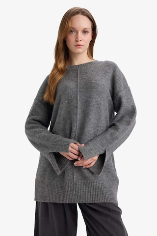 Defacto Yün Karışımlı Loose Fit Bisiklet Yaka Triko Kazak Tunik F4547ax25wngr76 Gri-gr76