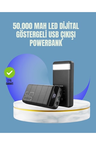 Tüm Cihazlarla Uyumlu 50.000 Mah Powerbank Yüksek Kapasiteli, Led Gösterge Ve Akıllı Koruma Fonksi Çok Renkli