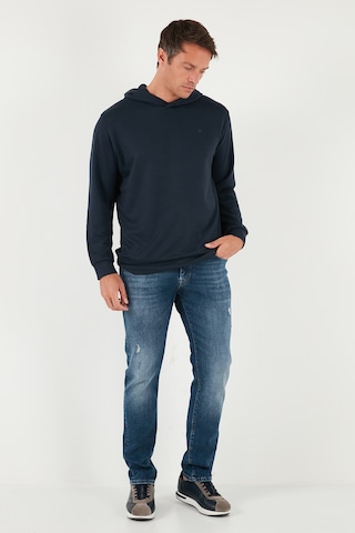 Buratti Relaxed Fit Kapüşonlu Yumuşak Dokulu Erkek Sweat 5901063 Lacivert