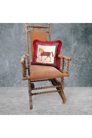 At Çift Taraflı Dekoratif Püsküllü - Saçaklı Kırlent Kılıfı 1 Ade Karışık/Çok Renkli