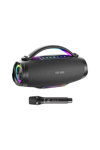 Ven-dens Vd-spk027m 350w Kablosuz Mikrofonlu Portable Bluetooth Karaoke Hoparlör - Rgb Led Işıklı, Tws Çift Bağlantılı Şarjlı Parti Boombox Ses Sistemi