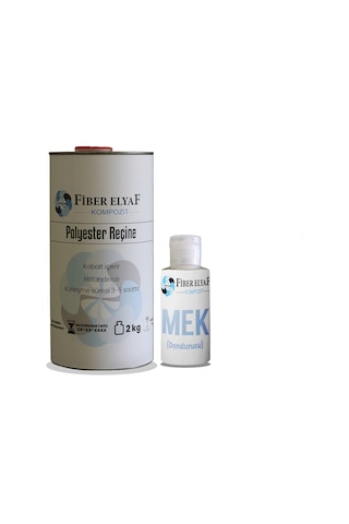 Fiber Elyaf Polyester Reçine 2 Kg. + 20 Gr. Mek Sertleştirici