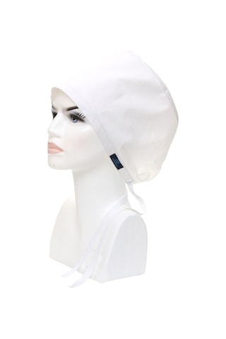 Tesettür Beyaz Tek Renk Cerrahi Bone Doktor Hemşire Sağlıkçı Bonesi Geniş Kesim