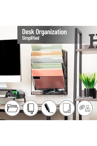 Mind Reader Floor Oder Mounted Magazine Rack, Black Metal Mesh