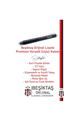 Beşiktaş Lisanslı Premium Versatil Uçlu Kalem 0.7 Kutulu