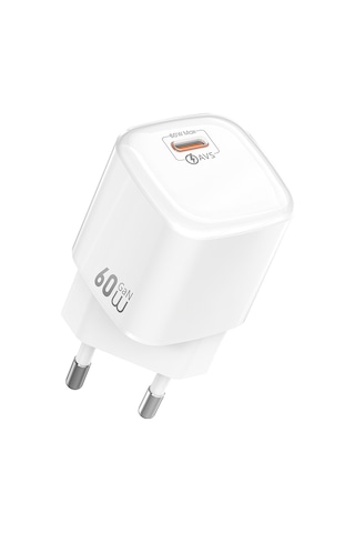 Wiwu Wi-g037 Jade Dynamic Serisi Avs Özellikli Gan Tech Pd Şarj Başlığı 60w Beyaz