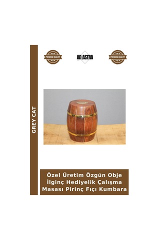 Özel Üretim Özgün Obje İlginç Hediyelik Çalışma Masası Pirinç Fıçı Kumbara